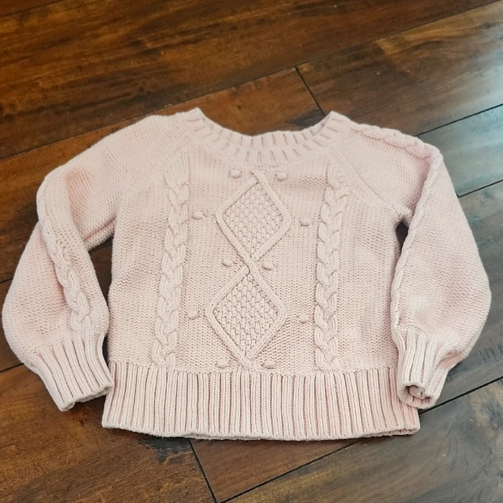 Baby GAP Pink Cable Knit Sweater 4t
